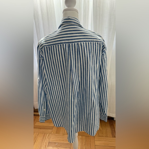 Sezane - Max Shirt - Blue and White Striped - Size 40/US 8- Perfect for Petite. - Picture 4 of 4